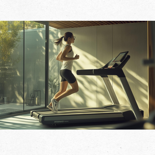 집에서 러닝머신 뛰는 장면