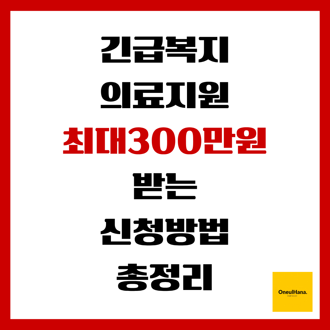 긴급복지 의료지원 신청방법