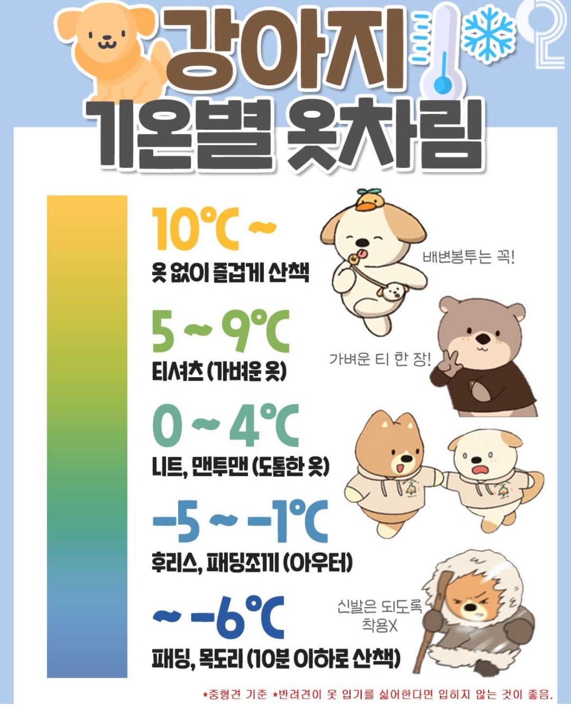 강아지 기온별 옷차림