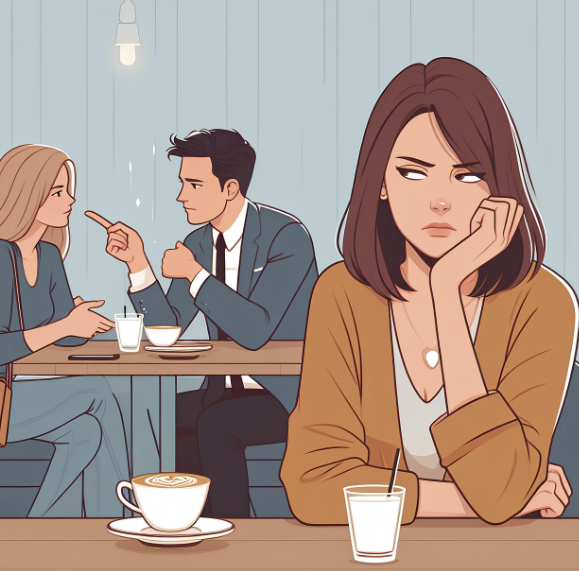 직장 동료나 친구에게 질투하는 이미지