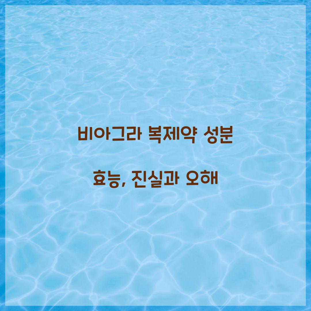 비아그라 복제약 성분 효능