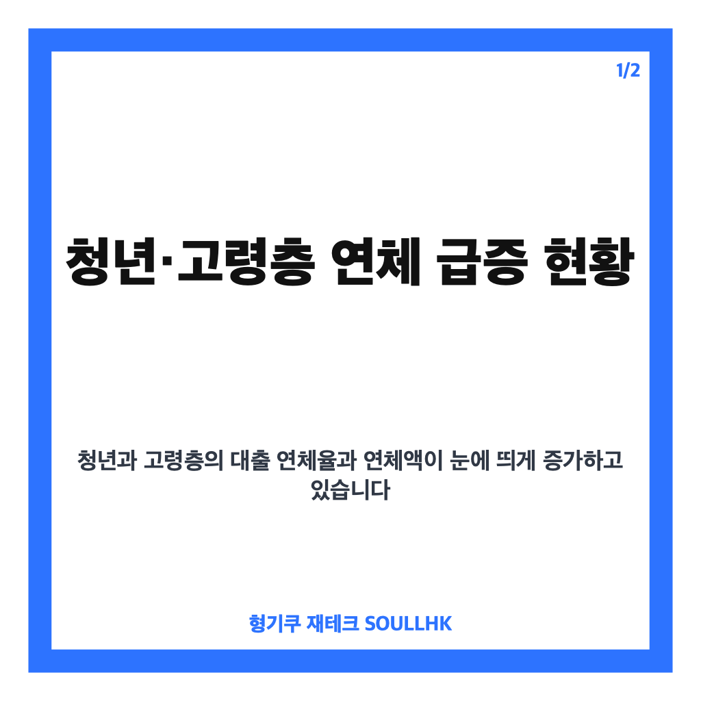 청년 고령층 연체 급증 원인과 현황: 빚투 후폭풍 현실화되나 카드뉴스 1