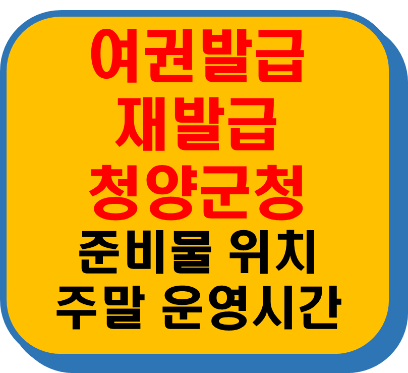 청양군청 여권발급 재발급