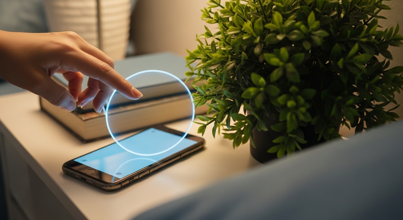 스마트폰을 내려놓고 디지털 디톡스를 실천하며 휴식을 취하는 모습