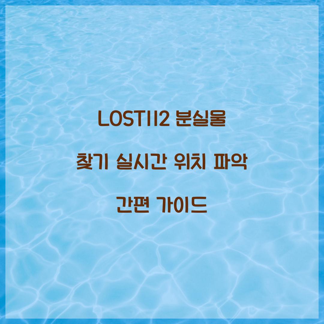 LOST112 분실물 찾기
