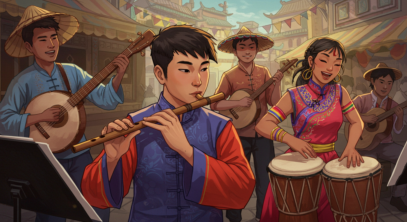 중국 민속 음악과 세계 음악