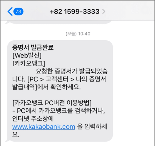 카카오벵크 이체확인증 발급