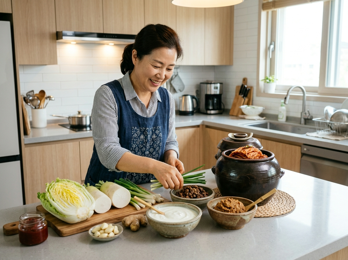 발효식 재료, 7일 식단 구성, 유익균 식품, 장건강 발효식