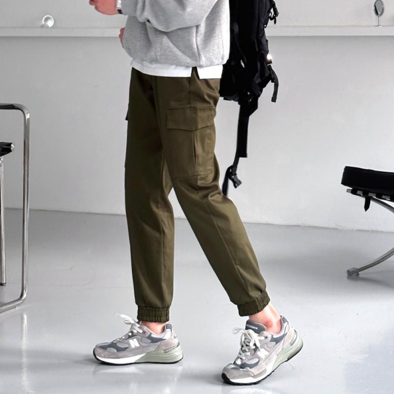 남자 조거팬츠 면 스판 밴딩 빅사이즈 남성 카고바지