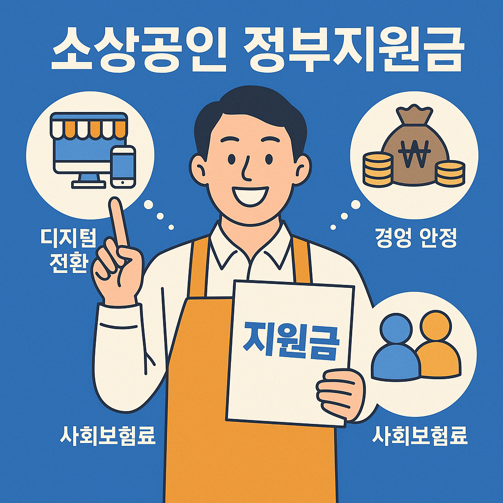 2025년 소상공인이라면 꼭 알아야 할 정부지원금 3가지 인포그래픽
