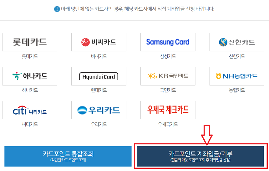 카드포인트 통합조회