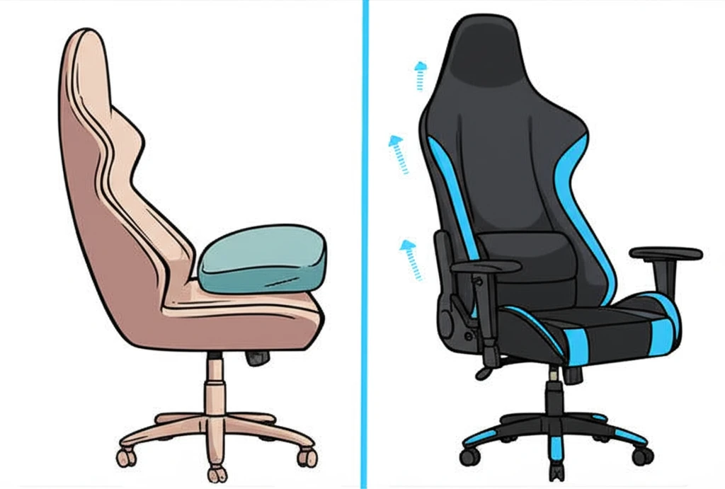 게이밍 의자 허리 지지력 장기 만족도..