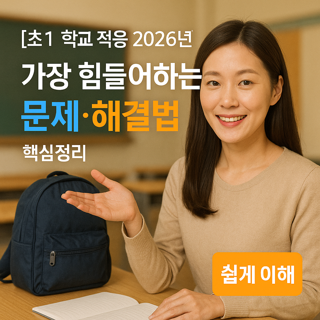 초1 학교 적응 2026년 | 가장 힘들어하는 문제·해결법 핵심정리