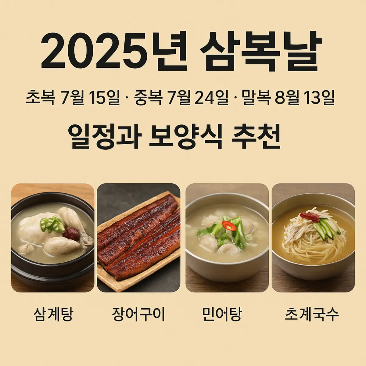 2025년 초복 중복 말복 날짜