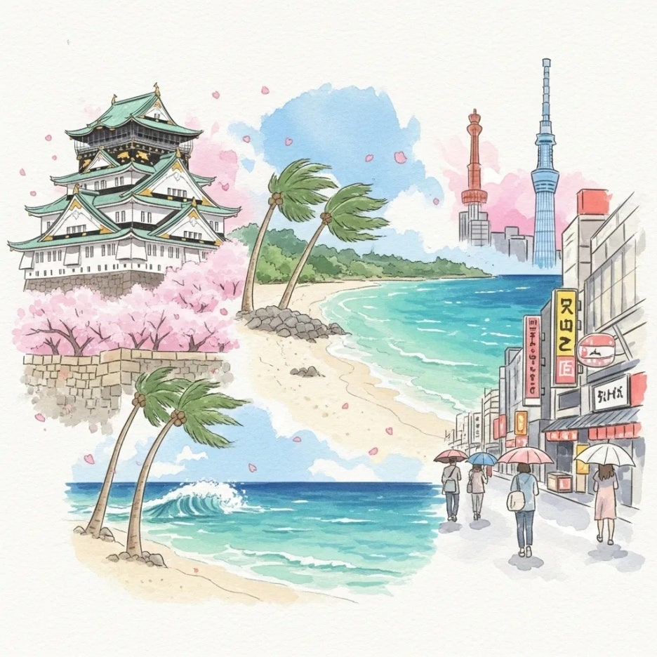 일본 인기 여행지의 다양한 풍경