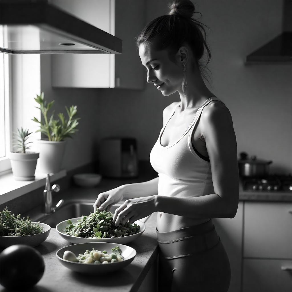 다이어트 식사를 준비하는 이미지