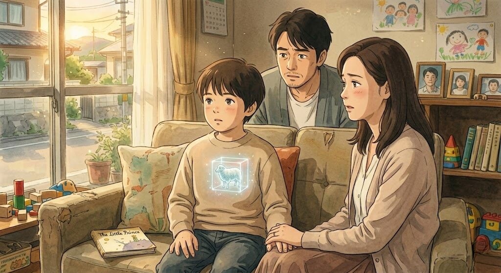 상자 속의 양, 죽은 아들이 AI 로봇으로 돌아온다면 가족이 될 수 있을까