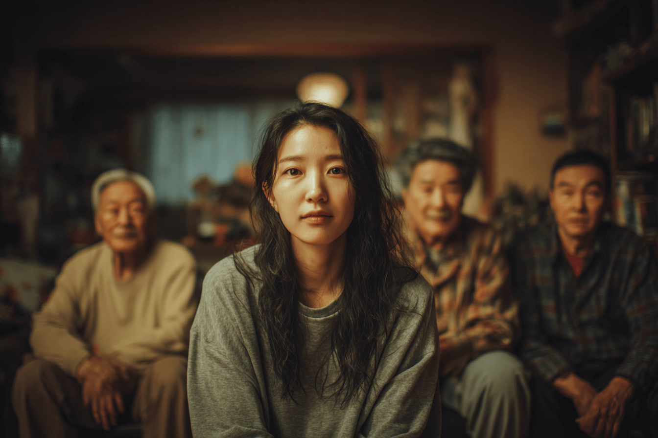 카메라를-바라보고-있는-가족-이미지