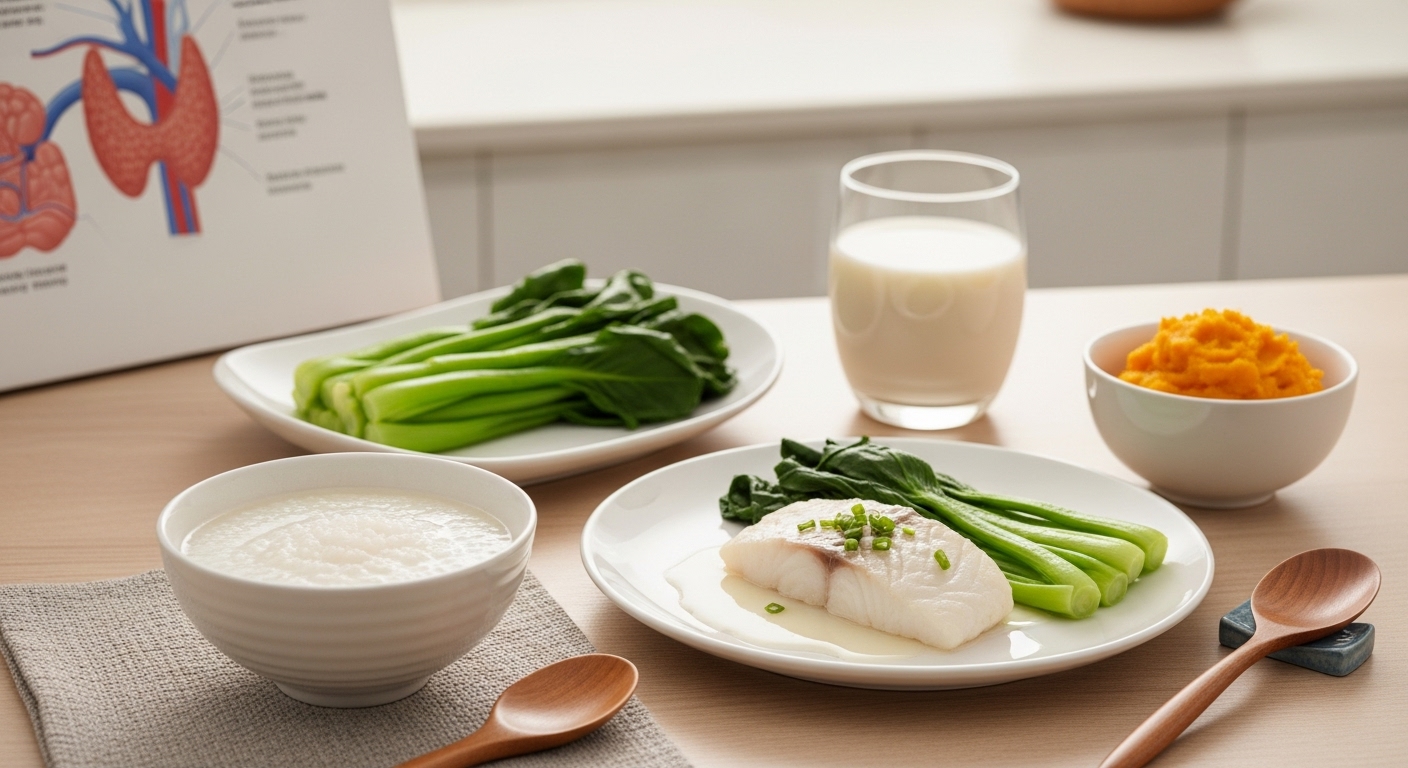 갑상선암 수술 후 환자의 빠르고 건강한 회복을 돕는 부드럽고 영양가 있는 식단.