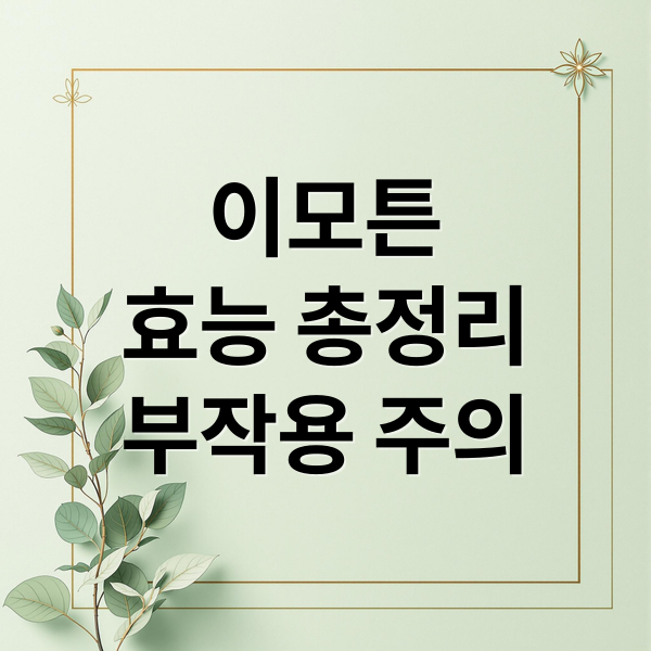 이모튼캡슐, 효능부터 부작용까지 완벽 분석