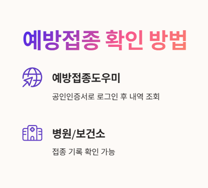 홍역 예방접종 확인 방법 : 예방접종 도우미, 병원 기록확인