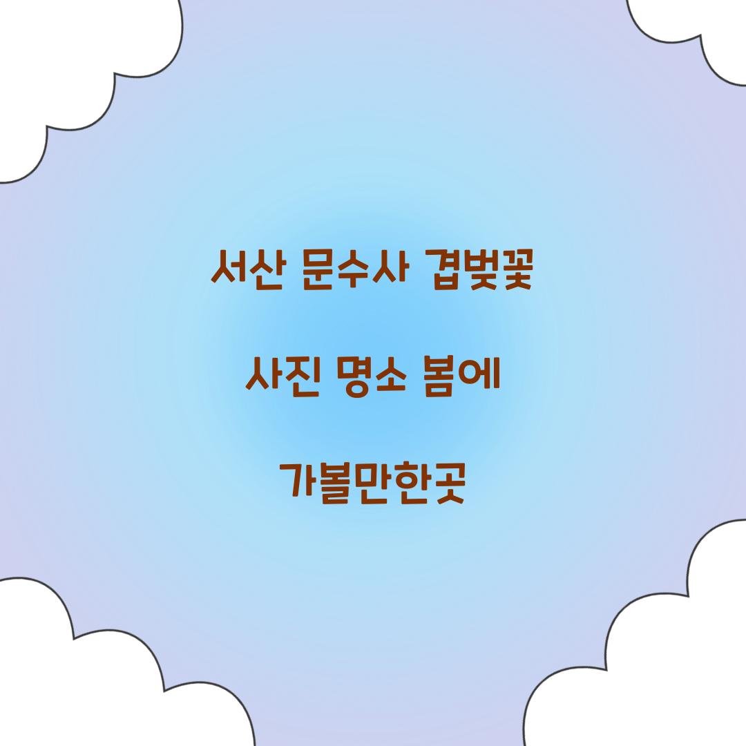 문수사 겹벚꽃 사진 명소