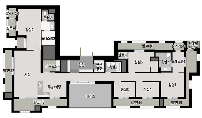 문수로 푸르지오 어반피스 - 158 비확장형 평면도