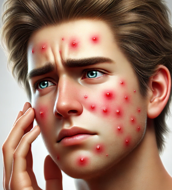 여드름이 난 남자