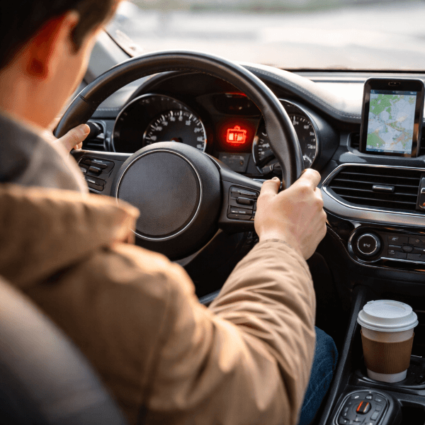 배터리 경고등 켜진 운전석