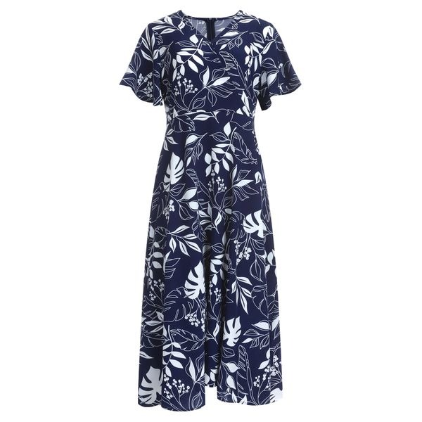 바오 서플리스 벨티드 반팔 롱 랩원피스 네이비 JL-WDR-0959