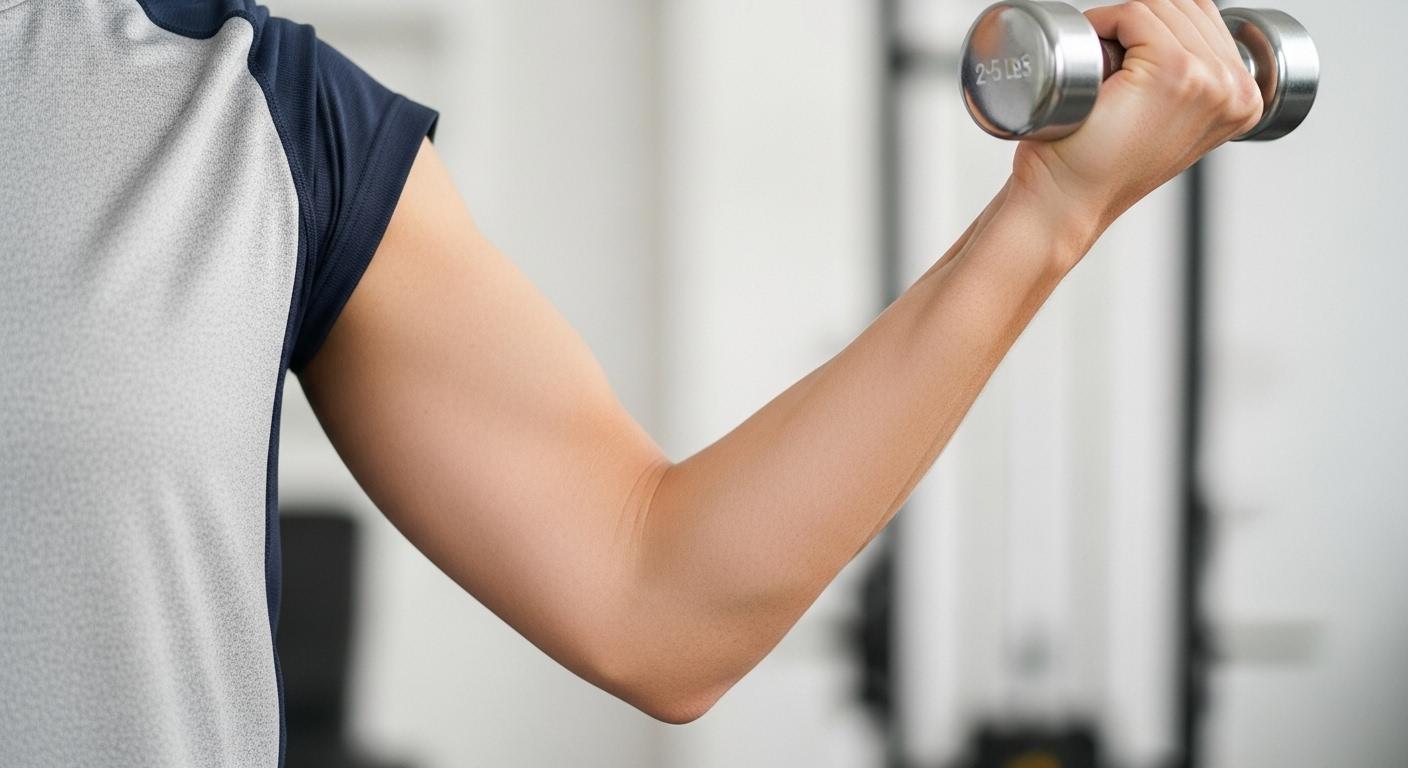 늘어진 팔뚝살 아령 운동