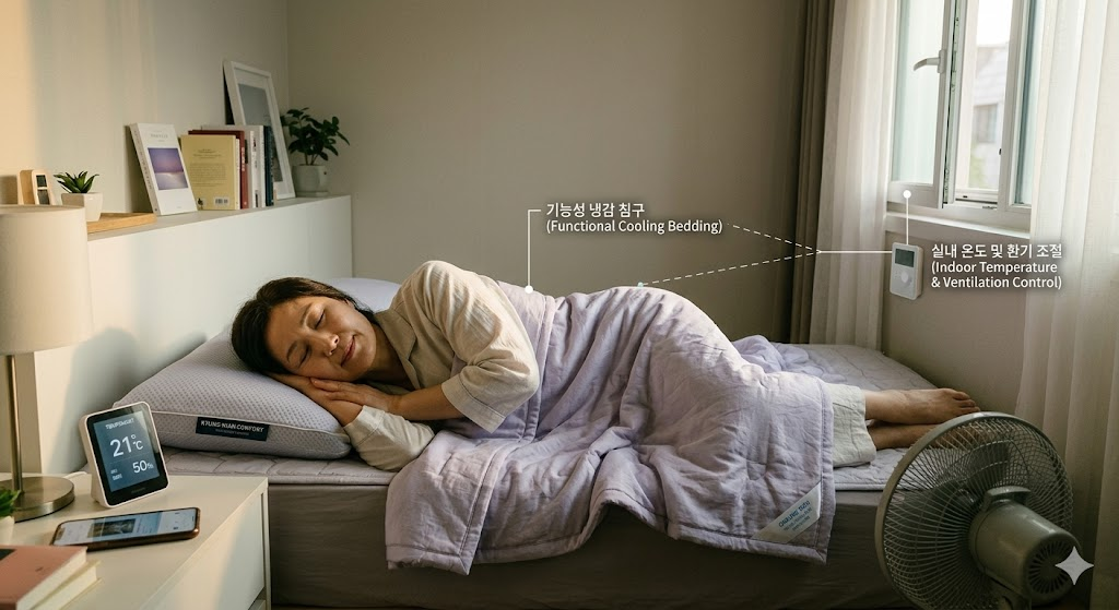 폐경기 여성의 급격한 체온 변화와 수면 장애 극복을 위한 비약물적 생활 환경 최적화 가이드