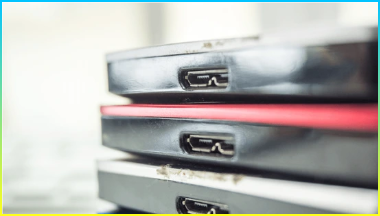 외장 하드 디스크 컬러 클로즈업