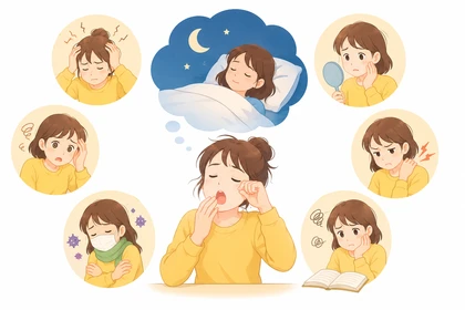 수면 부족으로 피곤한 몸 상태 모습14
