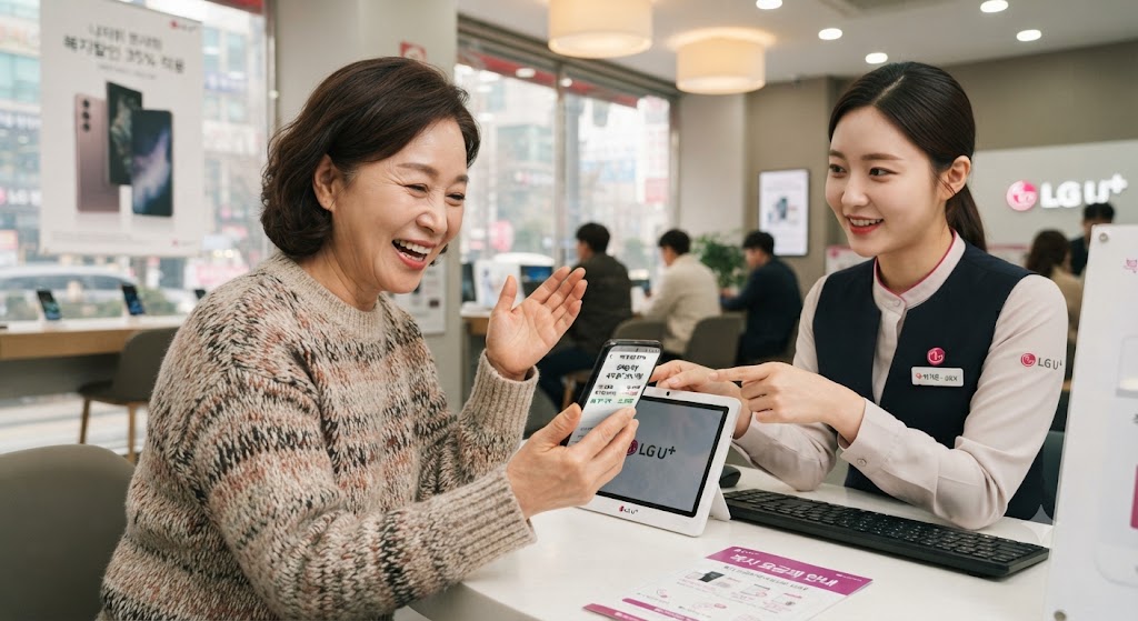 등록장애인이 혜택으로 휴대전화요금 할인받은 모습