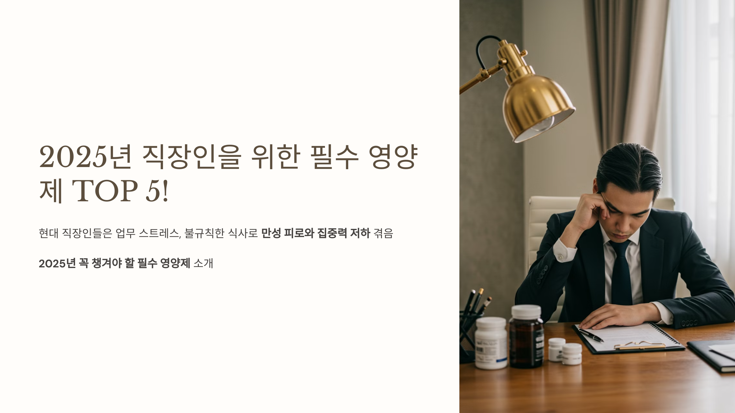 2025년 직장인을 위한 필수 영양제 TOP 5 관련 이미지