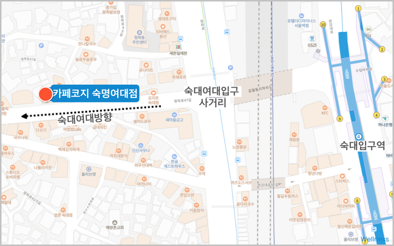 카페코지 숙명여대점 위치도 1