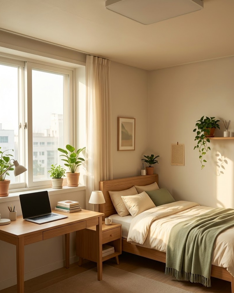 주거비 부담을 덜고 안정을 찾은 무주택 청년의 아늑한 원룸 인테리어