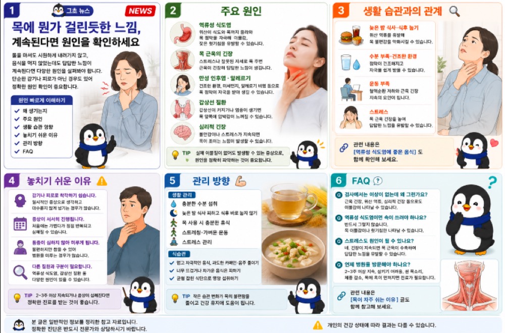 목 이물감 관리 그쵸이야기