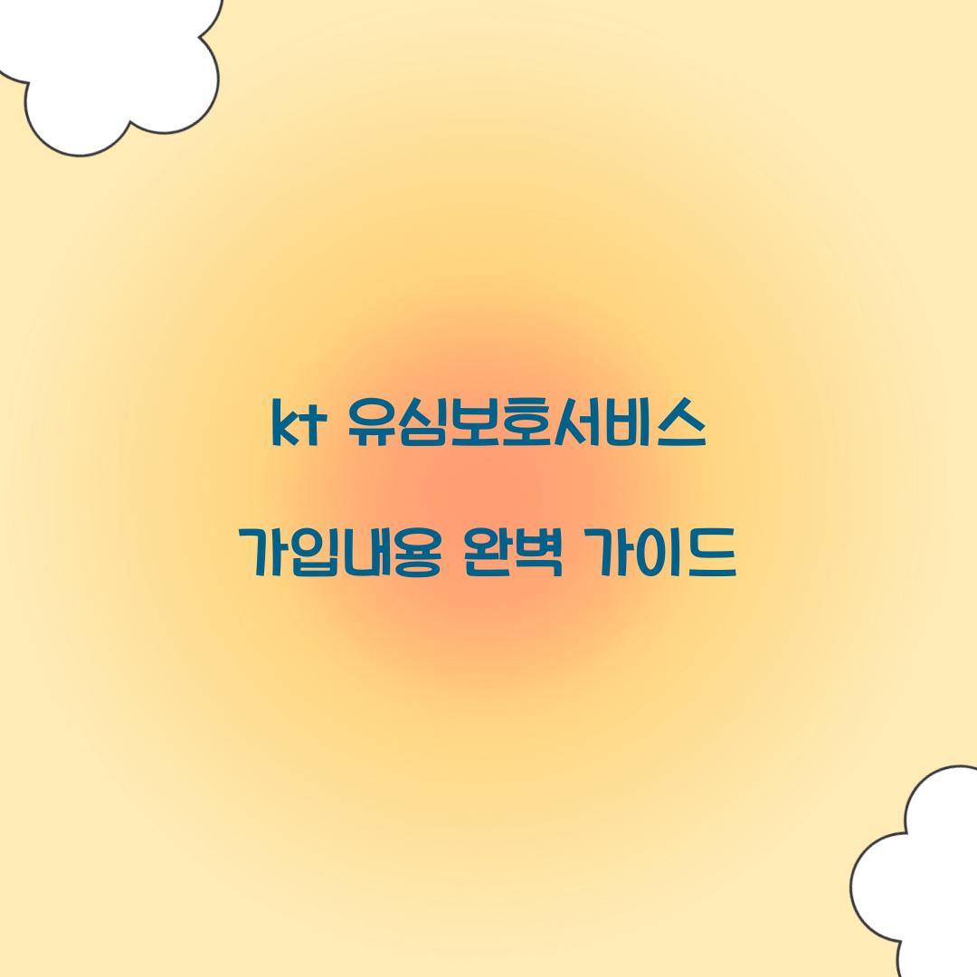 kt 유심보호서비스 가입내용