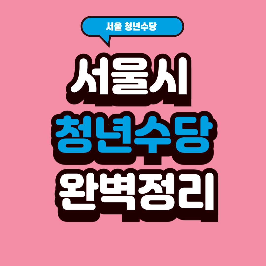 서울시 청년수당 완벽 정리