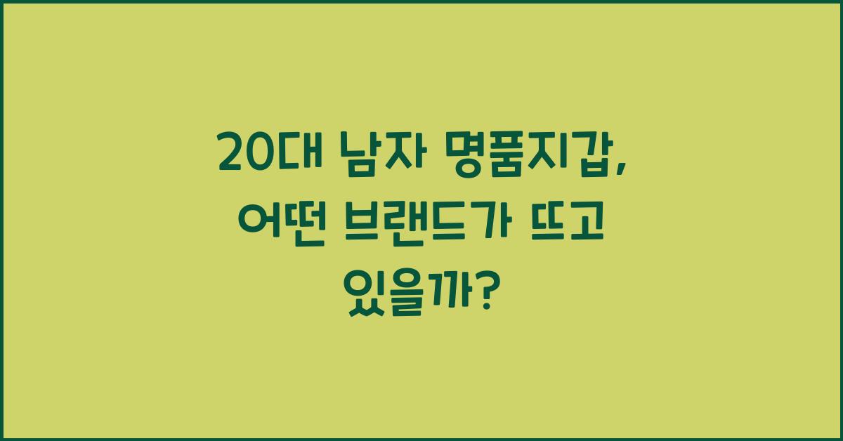 20대 남자 명품지갑