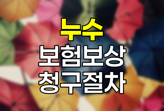 누수 보험보상 청구 핵심절차