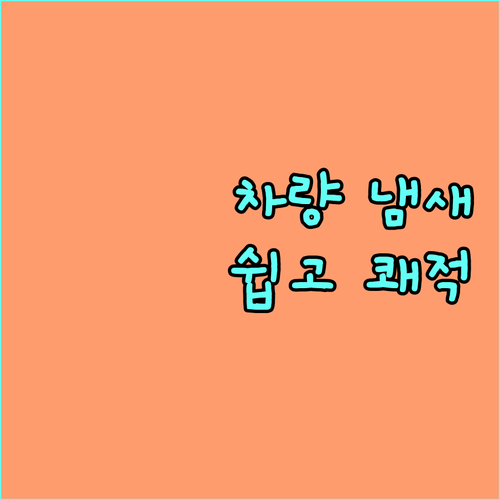 차량 냄새 제거, 간단한 방법으로 쾌