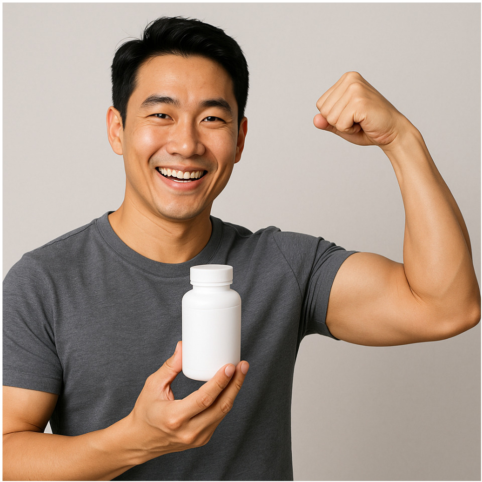 면역력 영양제 먹은 튼튼한 남자