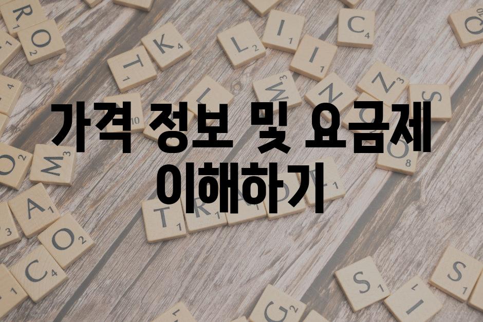 가격 정보 및 요금제 이해하기