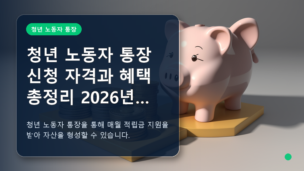 청년 노동자 통장 신청 혜택 안내 대표 이미지