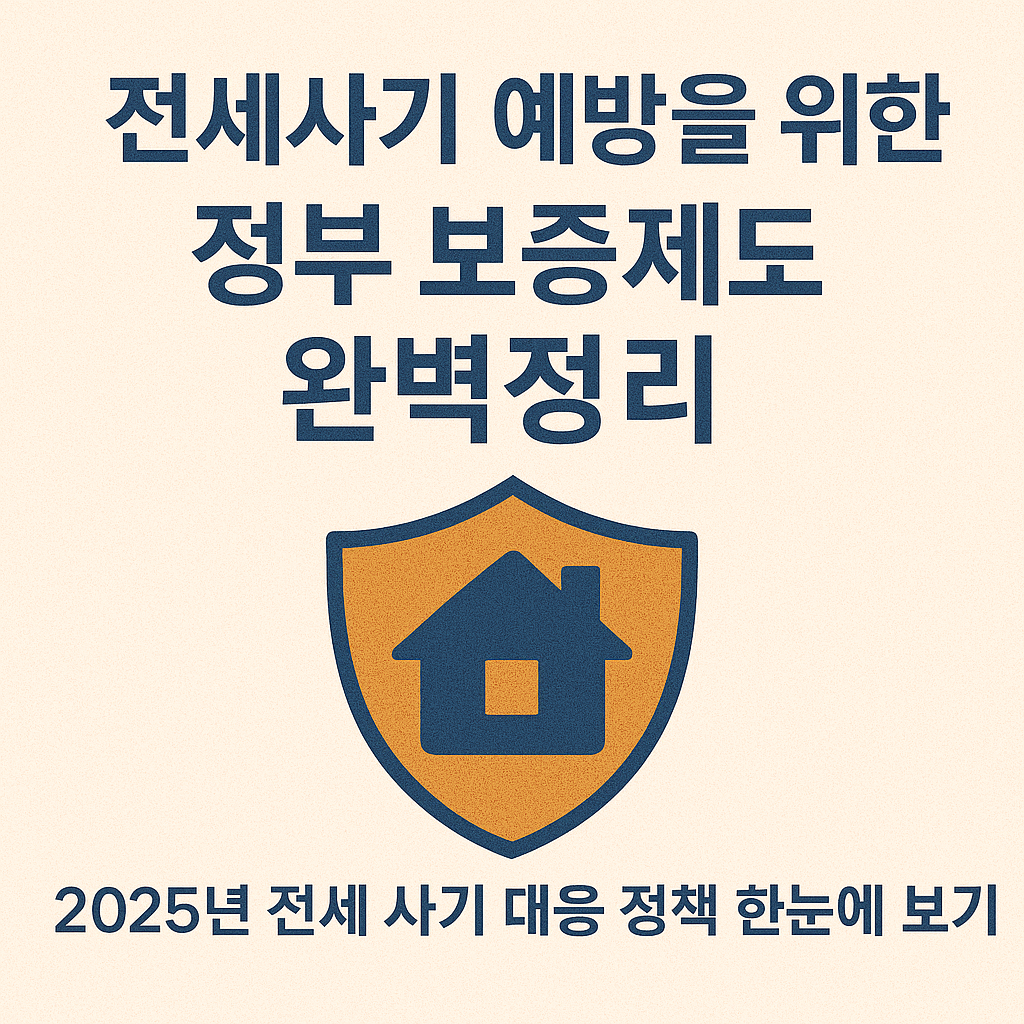 전세사기 예방을 위한 정부 보증제도 완벽정리2025년 전세 사기 대응 정책 한눈에 보기