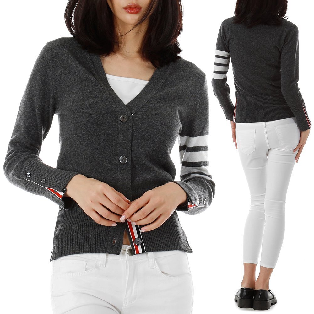 22FW 톰브라운 사선 캐시미어 가디건 FKC001A 035