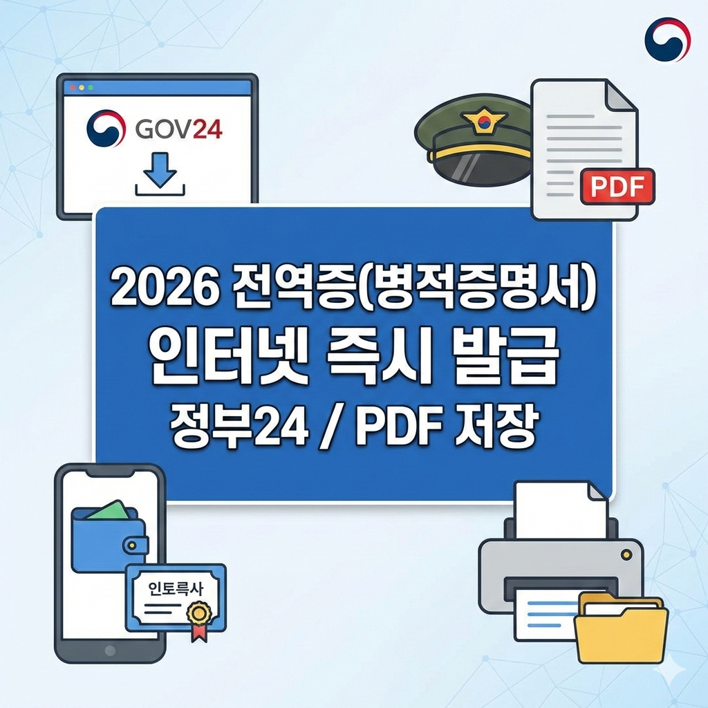 2026 전역증 인터넷 발급 정부24 PDF 출력 완벽 가이드